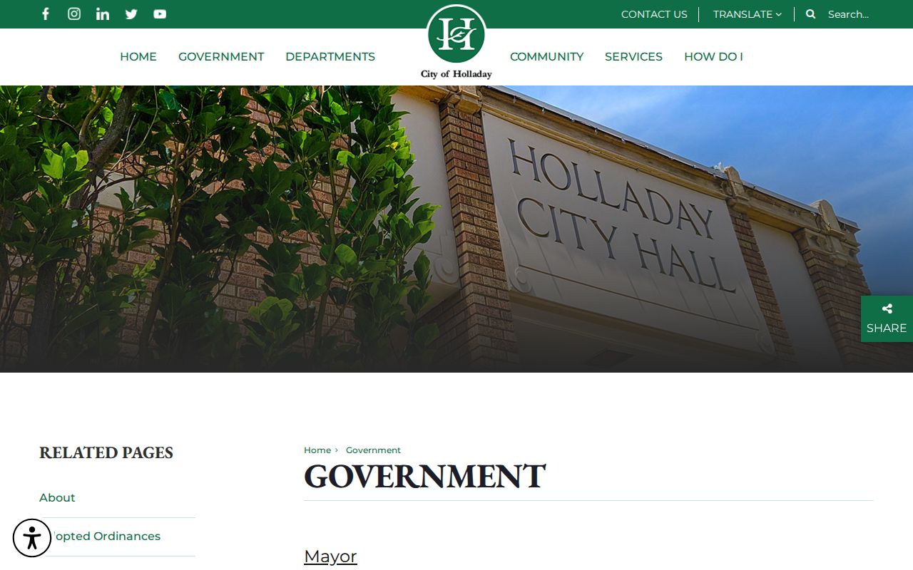Holladay people directories government officials and departments page