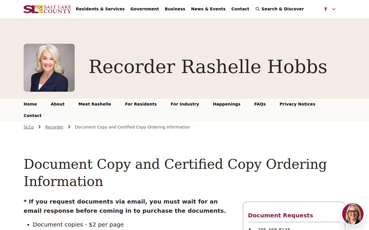 Holladay public records Recorder document copy request form